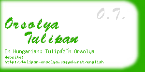 orsolya tulipan business card